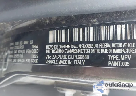 2020 Jeep Renegade Limited 4X4 из США, поврежденный, VIN ZACNJBD12LPL66880